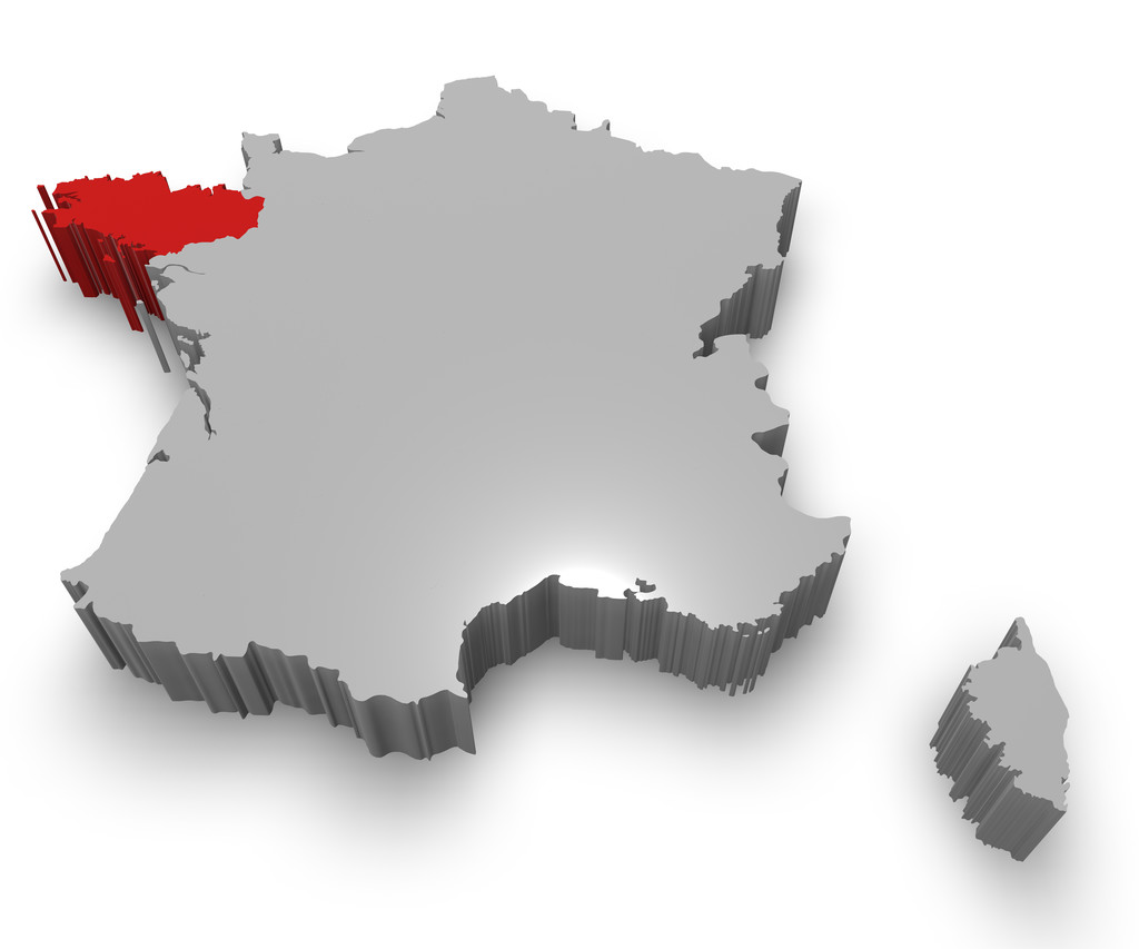 クレープ：ブルターニュ地方の地図