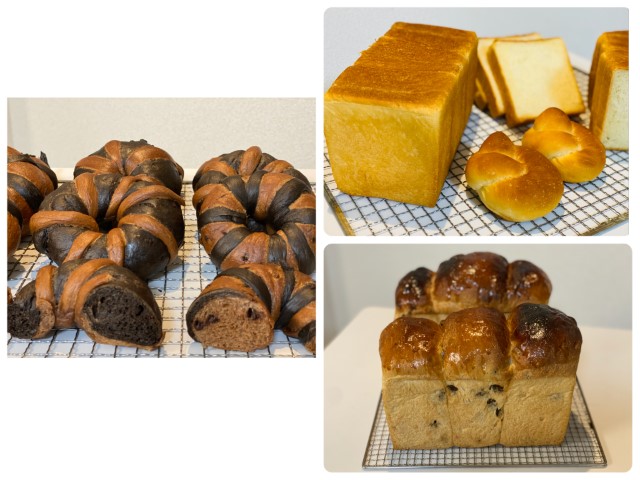 しましまベーグル：3種のパン